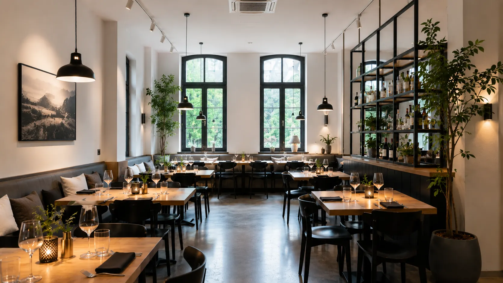 Gastronomie tagsüber mit smarter Beleuchtung – Smart am Rhein